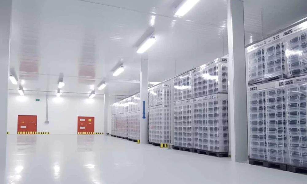 Cold storage facility interior